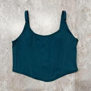 Teal Ribbed Colsie Cropped Corset